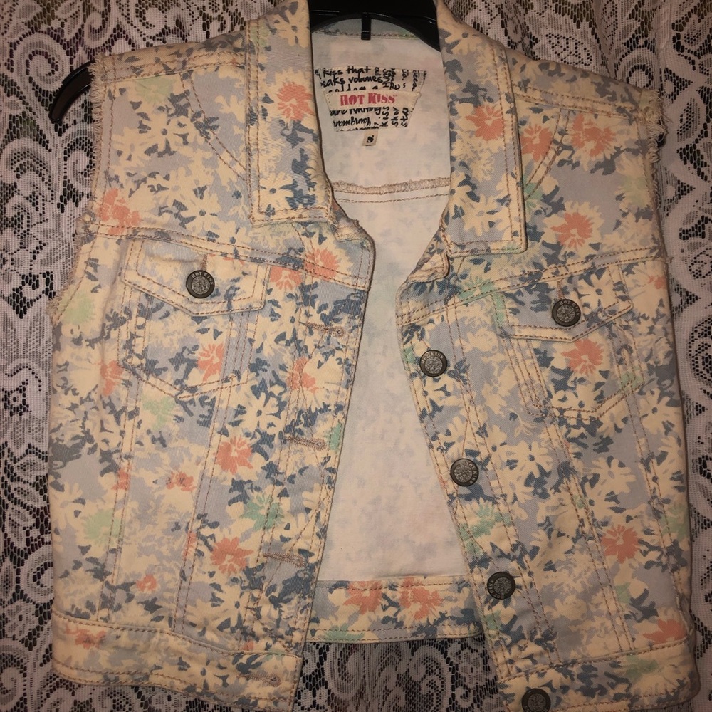 Floral Denim vest